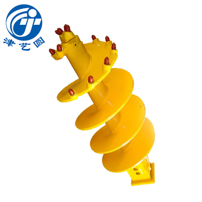 Portable Earth 600mm Rock Drilling Auger With Tungsten Carbide Bullet Teeth