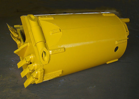 Single Bottom Double 600mm Drill Bucket For Frozen Soil / Massive Sand